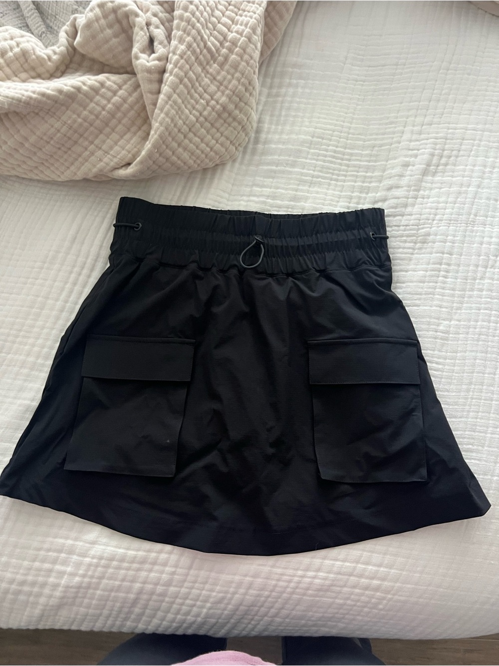 Mono B Black Mini Cargo Skirt with Front Pockets